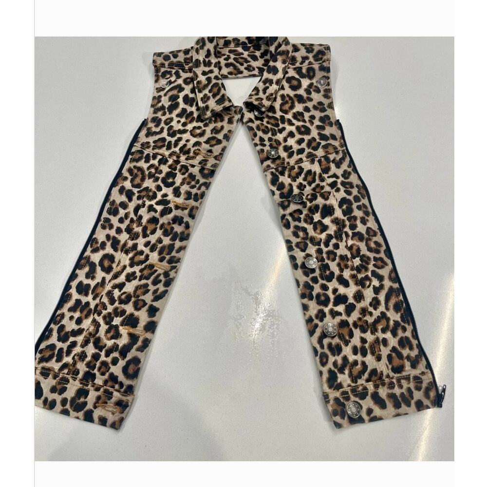 Veronica Beard Leopard Dickey S M L One Size for Blazers Tan Black Denim Cheetah - Picture 7 of 9